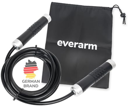 Corde à sauter lestée en aluminium – Corde à sauter lourde réglable pour fitness, boxe et crossfit – Pour un entraînement efficace des épaules et de l'endurance