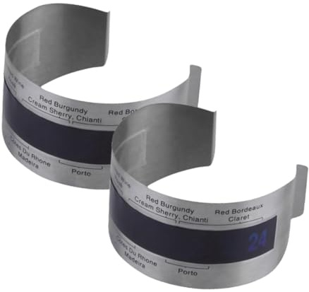 GARVALON Termometro per Bottiglia di Vino in Acciaio Resistente Bracciale Compatto e Riutilizzabile per Lettura Precisa della Temperatura senza Batterie Adatto Diverse Forme di Bottiglia
