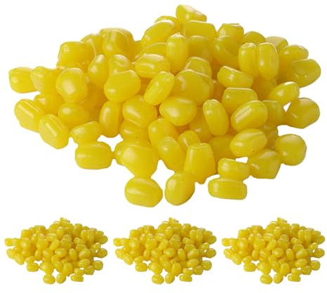 HEMOTON 400 Leurres de Pêche Souples Imitation Maïs Jaune Flottants Appâts Artificiels pour Carpe en Eau Douce 400 Pièces Ensemble D’Appâts Flottants Réalistes en Plastique Souple