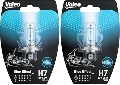 Valeo H7 einzelne Autolampe 12V 55W Blauer Effektanschluss PX26d (Packung mit 2)