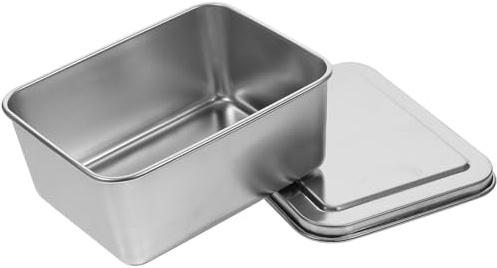 Veemoon Teglia da Forno Quadrata in Acciaio Inox con Coperchio, Set per Torta Tiramisù Antiaderente, Vassoio per Dolci Fai da Te, Capacità Grande per Cucina e Conservazione