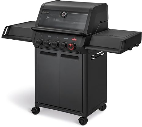 Enders® Gasgrill MONROE PRO 3 SIKR TURBO SHADOW, 3-Edelstahlbrenner, Seitenkocher, Infrarot-Backburner, Sichtfenster, HEAT RANGE™, SWITCH GRID™, 800 °C TURBO ZONE™, SIMPLE CLEAN™ ink. SEARGRATE, #8364
