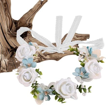 Blomster Hårband Realistisk Bekväm och Elegant Damhuvudbonad | Blomsterkransar för Kvinnor, och Flickor För Fest, Födelsedag, Bröllop, Nattvard, Jul, Festival, Evenemang Och Firande