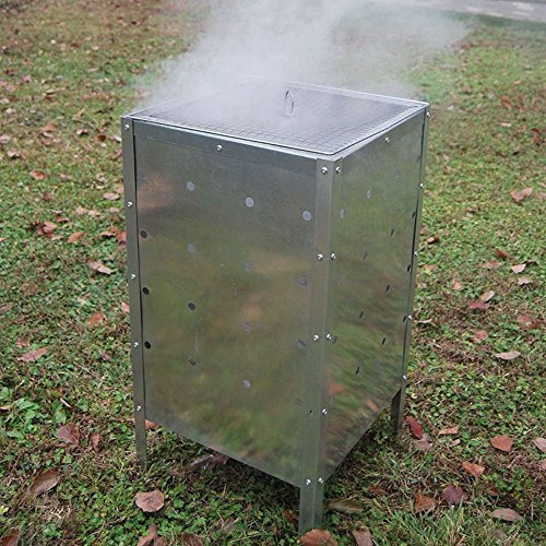 Gr8 Garden Large 90 Litre Square Incinerator Fire Bin Galvanised Burning Rubbish Waste Wood Leaves Trash Can Pit Burner Furnace Fireplace
