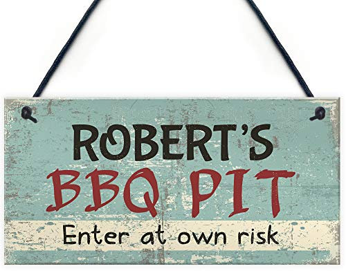 Red Ocean Personalised BBQ Sign Garden Wall Plaque Pub Bar Home Man Cave Shed Sign Friendship Gifts