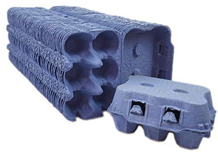 Ingbertson 50 scatole per uova blu per 6 uova/scatole per uova di gallina senza stampa, portauova, uova, uova, scatole per uova (50 pezzi, per 6 uova, blu)