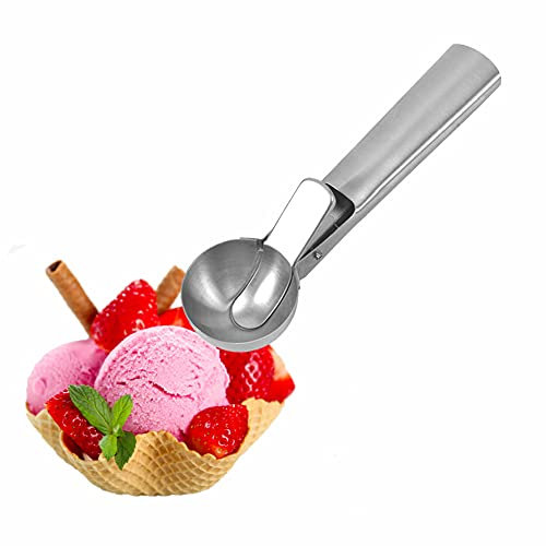 Lichi - Paletta per gelato in acciaio inox, con cucchiaio per gelato e facile da usare, per patate, yogurt, melone, per biscotti