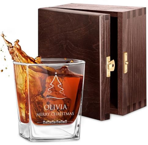 Maverton Universal Whiskey Glass, Personalised Whisky Gifts for Man, Xmas