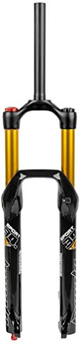 QHIYRZE Mountainbike Federgabel 26 27.5 29 Zoll MTB Luftfedergabel Federweg 160mm Zugstufeneinstellung 1-1/8 Gerades Rohr Vorderrad Gabel Manuelle Lockout Scheibenbremse 9mm QR(Black,27.5'')