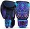 BUDDHA FIGHT WEAR – Fantasy Luzbel Boxhandschuhe – Muay Thai – Kickboxen – hochwertiges Kunstleder – geruchshemmender Innenstoff – verstärkte Nähte – Blaue Farben – Größe 14 Oz