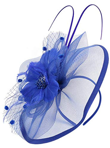 Fascinator Hat Stirnband Hut Schwarze Kirche Top Hut Tea Party Ladies Hut Kopfbedeckung Eleganter Kopfschmuck, Damen Fascinator Hut mit Federn Schleier Stirnband Clip Damen Fascinators Hut Haarreifen