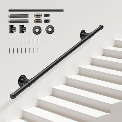 Corrimano per Scale Interne, Sunowl 1M Ringhiera per Scale Interne, Passamano per Scale Interne Esterne, Corrimano di Sicurezza Montati a Parete per Bambini Anziani Disabili