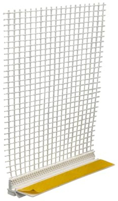 30 x Handelskönig Anputzleiste mit Gewebe und Lippe 9 mm 200 cm = 60 m Putzleiste Fensterleiste Verputzleiste Fensterprofil mit Schutzlippe