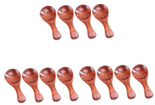 DECHOUS 12pcs Mini Wooden Spoons Lightweight Ice Spoons Handle Kitchen Gadgets for Cooking and Serving for Boy Girl and Family Use