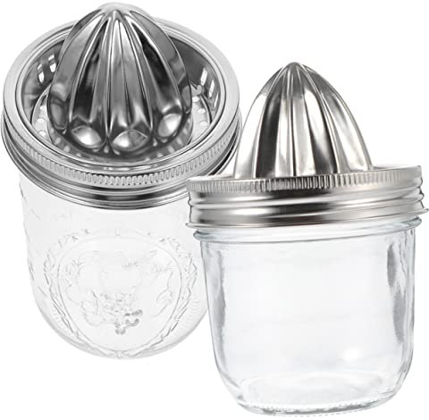 TOPBATHY Spremiagrumi Manuale in Acciaio, Spremiagrumi a Mano Per Agrumi, Set Da 2 Pezzi (480ml 280ml), Utensile Da Cucina Per Uso Domestico e Bar
