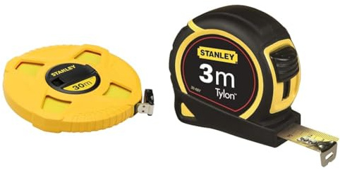 Stanley Kapselbandmass Fiberglas & 1-30-687 Bandmass Tylon, 3 m, Tylon-Polymer Schutzschicht