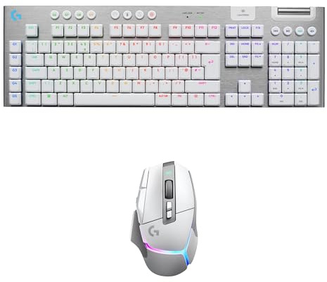 Logitech G G915 X LIGHTSPEED Low-Profile Wireless Gaming Keyboard, Double-Shot PBT Keycaps, GL Brown Tactile Switches - PC/Mac, QWERTY UK, Logitech G502 X PLUS LIGHTSPEED Wireless RGB Gaming Mouse | Low-Profile Wireless Gaming Keyboard, Double-Shot PBT Keycaps, GL Brown Tactile Switches - PC/Mac + Wireless RGB Gaming Mouse