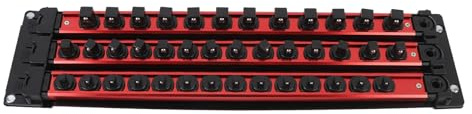 Socket Organizers, Organizer for Tool Box Drawer Magnetic Holds Aluminum Storage Tray Heavy Duty Deep Size Sockets Tool Box Drawer 1/2 3/8 1/4 Trays in the Garage 40 Pieces