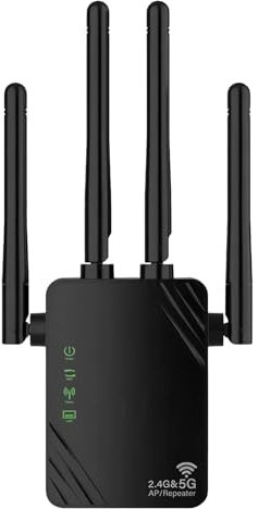 AILKIN 1200Mbps WiFi Extender Repeater, Ethernet Port, Internet Booster, Access Point, 5GHz and 2.4GHz dual band Wi-Fi enhancer Range Extender, Works with Any WiFi Router, Enhance home wireless signal
