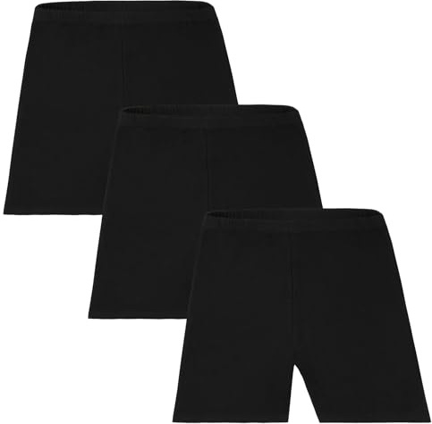 AOOWU Shorts pour Filles 3PCS Pantalon de Danse Sport Yoga en Coton pour Filles, Pantalon de Ballet Gymnastique Patinage et Jogging, Âges 9-14 Ans