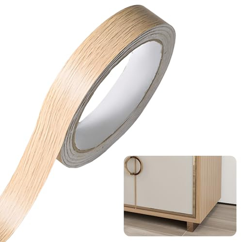 Bande de bordure autocollante effet chêne stratifié pour plans de travail, meubles et armoires – Ruban thermocollant imperméable et résistant à la chaleur (rouleau de 1,8 cm x 10 m)