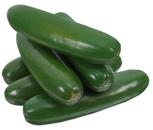 PRETYZOOM Artificial Cucumbers 6Pcs Realistic Plastic Fake Vegetables for Home Decor Kitchen Display Photo Props Simulation Green Cucumber Models