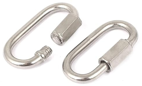 Quick Link 40 Pcs 304 Stainless Steel Outdoor Screw Lock Carabiner Hook Key Chain for Outdoor Sports
