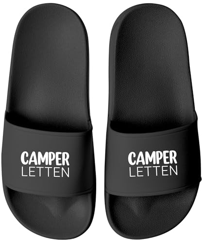 MoonWorks® Badeschlappen Camperletten Camping Gadget Urlaub Badelatschen Unisex mit Aufdruck Herren Damen Badeschuhe