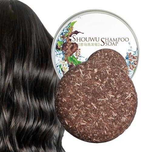 Sapone naturale grigio per la rimozione dei capelli - Rosmarino alle erbe Polygonum Multiflorum Shampoo Bar | 1,94oz Bio - Colore dei capelli restaurato travi solide, nutriente idratante per la