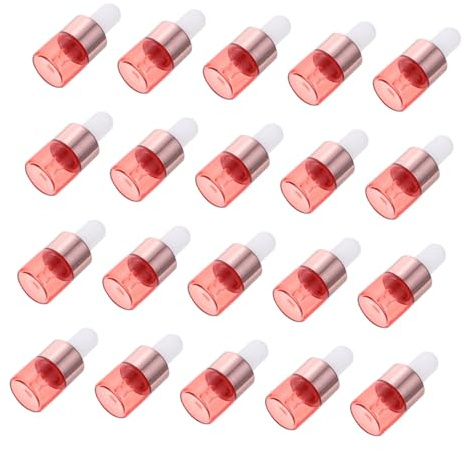 Alipis 20 piezas Frascos Gotero Pequeños Portátiles para Aceites Esenciales y Cosméticos Botellas Rellenable de Vidrio Seguro para Muestras y Viaje