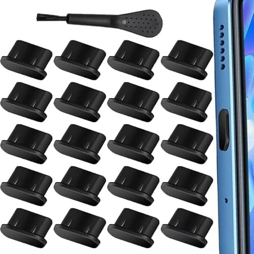 xinyda 20Pcs USB C Dust Plug Port Cover, Silicone Type-C charger protector for iPhone 16 17 Plus Pro Max, Samsung Galaxy, Honor, Xiaomi and all Types of Phones and Tablets with Type-C Port