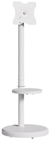 Mobile TV Stand-360° Rotating Floor Mount For 10-42 Flat/Curved Screen Adjustable Portable TV Cart With Tilting(WHITE)
