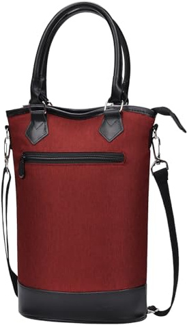Kato Tirrinia Wine Cooler Bag Insulated Leakproof Padded Portable Wine Carrier with Strap 2 Bottle Wine Bag for Camping Travel Beach Picnic Gift for Wine Lovers Red