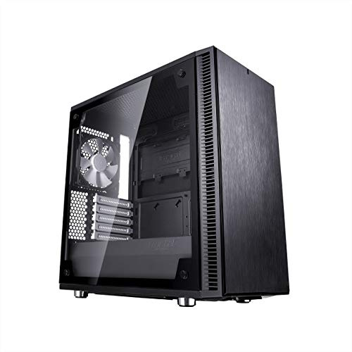 Fractal Design Define Mini C Tempered Glass, PC Gehäuse (Midi Tower mit Seitenteil aus gehärtetem Glas) Case Modding für (High End) Gaming PC, schwarz