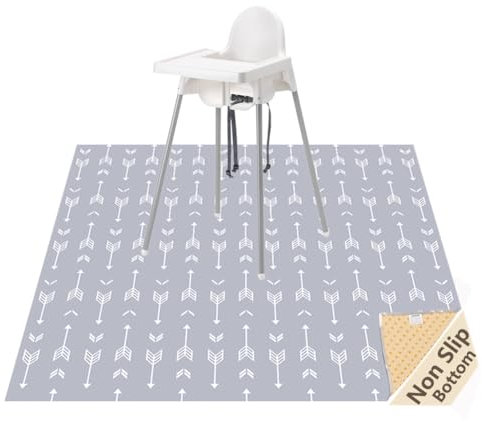Baby Splat Mat for Under High Chair/Arts/Crafts, WOMUMON Washable Spill Mat Waterproof Anti-slip Floor Splash Floor Cover (Arrow, 130x130cm)