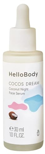 HelloBody Cocos Dream regenerierendes Nacht Serum – Gesichtsserum für strahlende Haut – Mit Repair Complex CLR™ PF, Nachtkerzenöl & Bio-Kokoswasser – Vegan & 99,7% natürliche Inhaltsstoffe