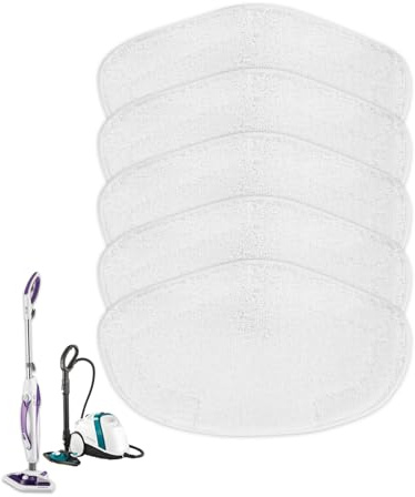 KEEPOW 5 Cloths Washable for Polti Vaporetto SV440_Double SV460, SV450 | Reusable Steam Cleaner Pads, for Polti Vaporetto Smart 100_B Mop Sockettes, Ideal Vaporetto Accessories and Steam Mop Pads