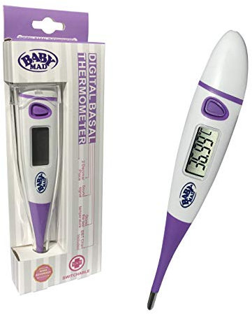 BabyMad Basalthermometer für Eisprung zuschaltbar C/F Temperaturdiagramm harte Aufbewahrungsbox