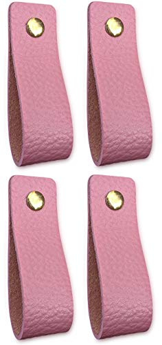 Brute Strength Ledergriffe für Möbel 16,5 x 2,5 cm Zartes Rosa 4 Stück