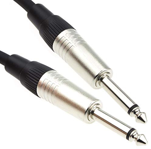 kenable 6.35mm Mono Jack Loudspeaker Cable for PA Systems Amplifiers and Passive Speakers 1.5m Black