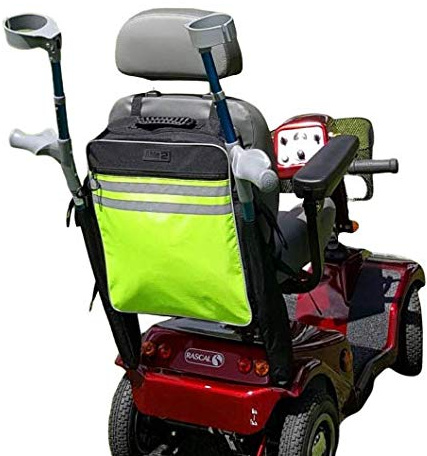 High Visibility Mobility Scooter Crutch Bag - Crutch or Walking Stick Bag for A Mobility Scooter.