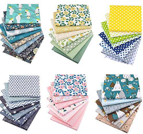 WINAROI 43 Stück Baumwollstoff Stoffe zum Nähen Patchwork Stoffe Paket Stoffreste, 100% Baumwollstoff Baumwolltuch mit vielfältiges Muster zum nähen 25x25cm
