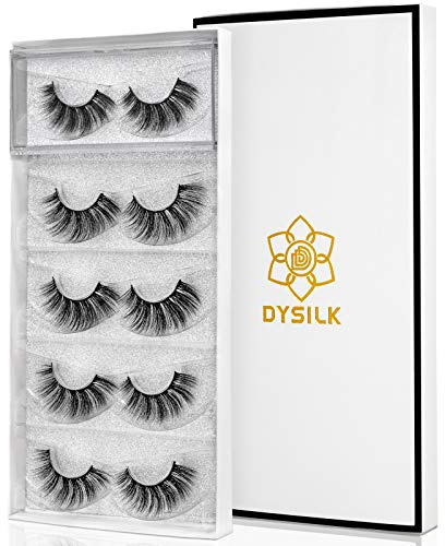DYSILK 5 Pairs 6D Mink Eyelashes Faux Dramatic Long Fluffy False Eyelashes Volume Extension Makeup Fake Eyelashes Thick Reusable Eyelashes No Glue |007-18mm