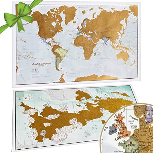 Scratch The World® Travel Map - Scratch Off World Map Poster + Bonus UK | Maps International - 50+ Years of Map Making - United Kingdom