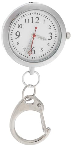 Balacoo Nurses Watches for Women: Glow Pointer Watch with Keychain - Unisex Hanging Digital Clip Fob for Nurses Doctors (Silver)