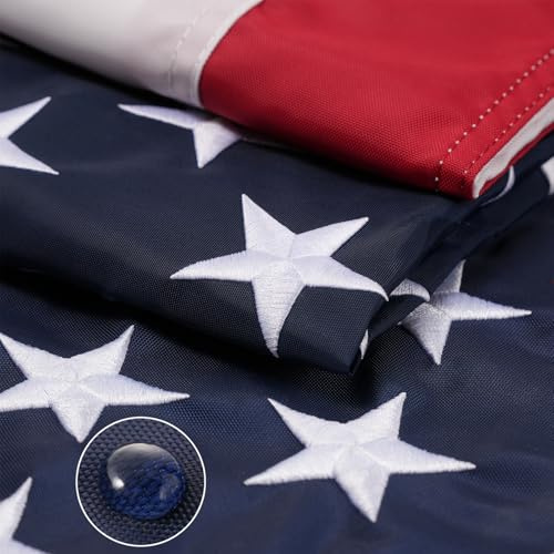 AZCOVER Amerikanische Flagge, US-Flagge für draußen, strapazierfähig, Nylon, amerikanische Flaggen für den Außenbereich, mit gestickten Sternen, genähten Streifen und Messingösen, wetterfest,