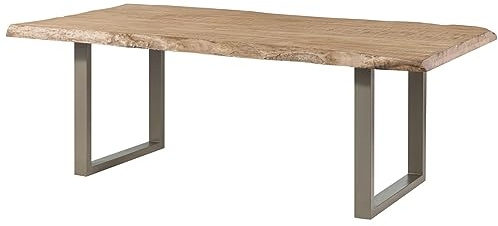 MASSIVMOEBEL24.DE Esstisch Mango beige lackiert Freeform | 180x90x77 cm (BxTxH) 55 kg Modern zerlegt vollmassiv MASSIVMOEBEL24.DE