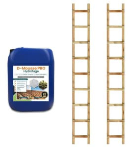 Scala da tetto AMI ALTEZZA - Scala in legno, idrorepellente, set di 2 (3 metri + 4 metri)