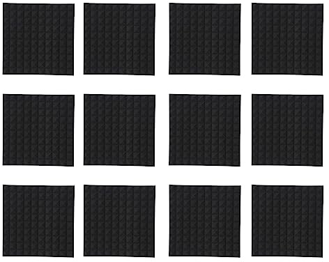 Packung mit 12 Akustikschaumstoffen mit Pyramiden-Design von 1,2 x 20 x 20 für Heimstudios und Profis