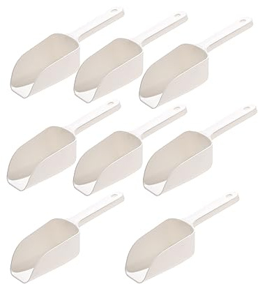 Haletia Plastic Scoop, Small Ice Scoop, Multi-Purpose Handy Food Scoops Sweet Scoops for Kitchen Wedding Party Bar Candy Dessert and Buffet (8Pcs)